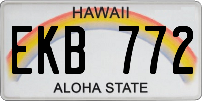 HI license plate EKB772