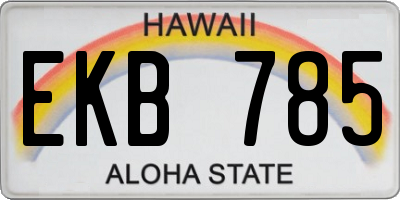 HI license plate EKB785