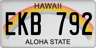 HI license plate EKB792