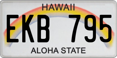 HI license plate EKB795