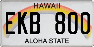 HI license plate EKB800