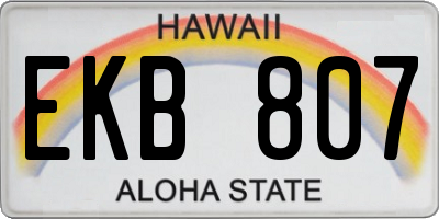 HI license plate EKB807