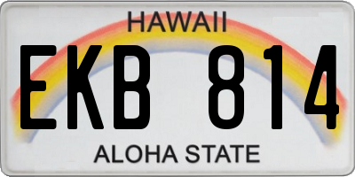 HI license plate EKB814