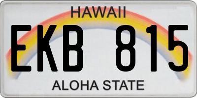 HI license plate EKB815