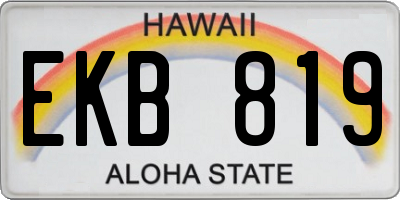 HI license plate EKB819