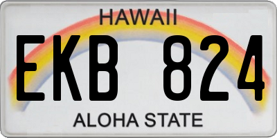 HI license plate EKB824