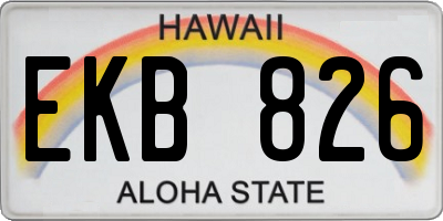 HI license plate EKB826