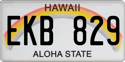 HI license plate EKB829