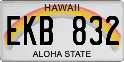 HI license plate EKB832