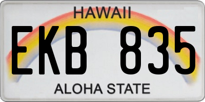 HI license plate EKB835