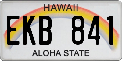 HI license plate EKB841