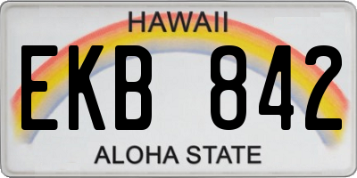 HI license plate EKB842