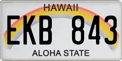 HI license plate EKB843