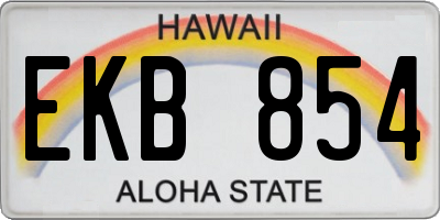 HI license plate EKB854