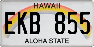 HI license plate EKB855
