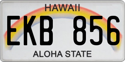HI license plate EKB856