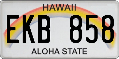HI license plate EKB858