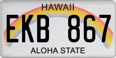 HI license plate EKB867