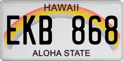 HI license plate EKB868