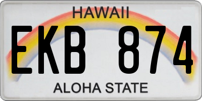 HI license plate EKB874