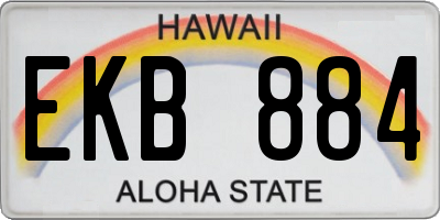HI license plate EKB884