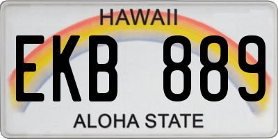 HI license plate EKB889