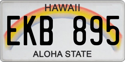 HI license plate EKB895