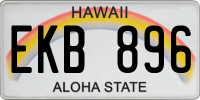 HI license plate EKB896
