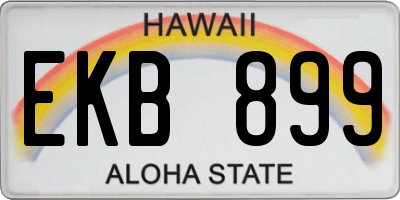 HI license plate EKB899