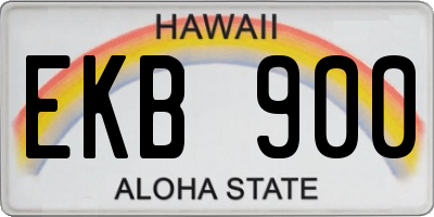 HI license plate EKB900
