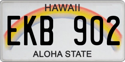 HI license plate EKB902