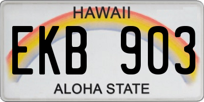 HI license plate EKB903