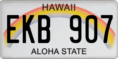 HI license plate EKB907