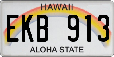 HI license plate EKB913
