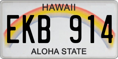 HI license plate EKB914