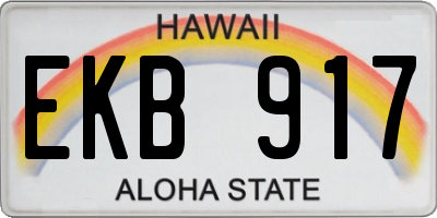 HI license plate EKB917