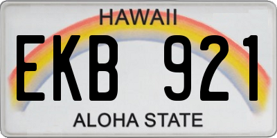 HI license plate EKB921