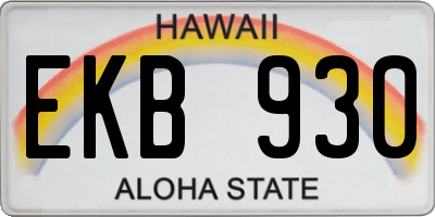 HI license plate EKB930
