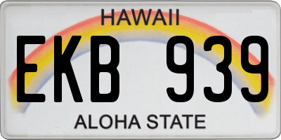 HI license plate EKB939