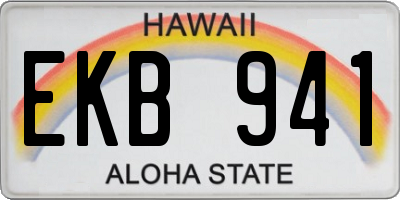 HI license plate EKB941