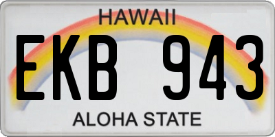 HI license plate EKB943