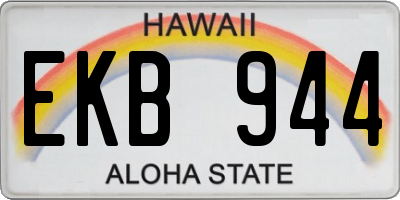 HI license plate EKB944