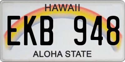 HI license plate EKB948