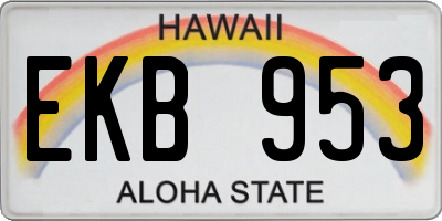 HI license plate EKB953