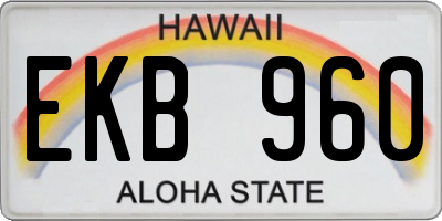 HI license plate EKB960
