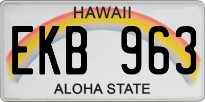HI license plate EKB963