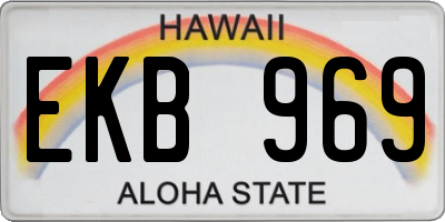 HI license plate EKB969
