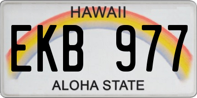 HI license plate EKB977
