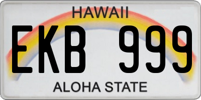 HI license plate EKB999