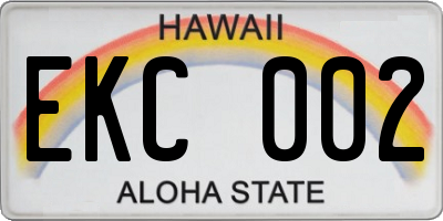 HI license plate EKC002